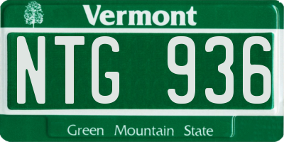 VT license plate NTG936