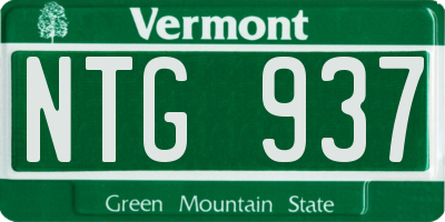 VT license plate NTG937