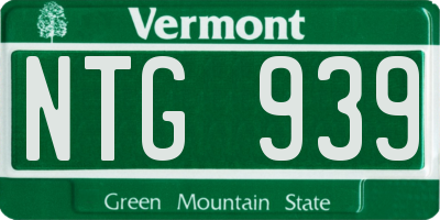 VT license plate NTG939