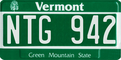 VT license plate NTG942