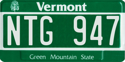 VT license plate NTG947