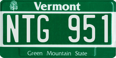 VT license plate NTG951