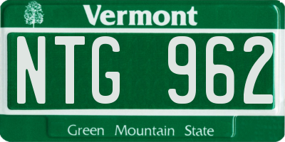 VT license plate NTG962
