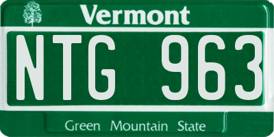 VT license plate NTG963