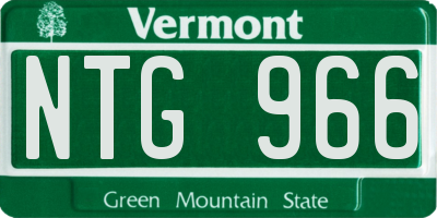 VT license plate NTG966