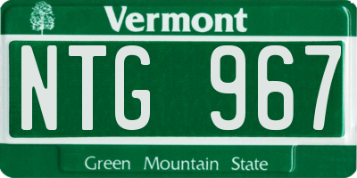 VT license plate NTG967