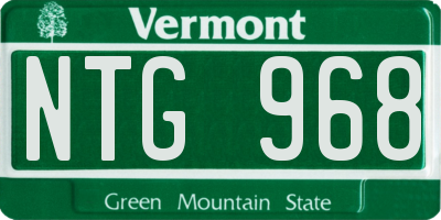 VT license plate NTG968
