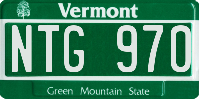VT license plate NTG970