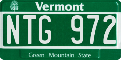 VT license plate NTG972