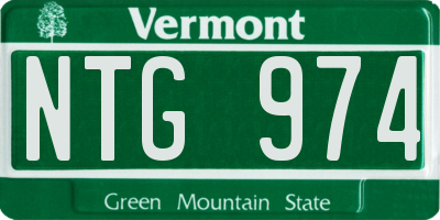 VT license plate NTG974