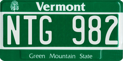 VT license plate NTG982