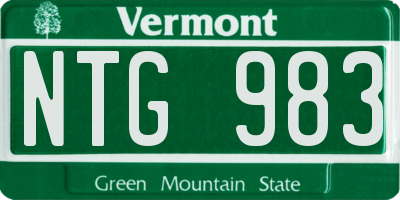 VT license plate NTG983