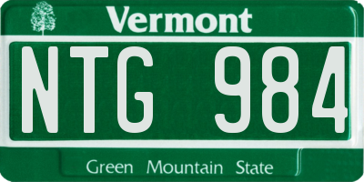 VT license plate NTG984