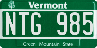 VT license plate NTG985
