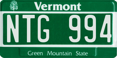 VT license plate NTG994