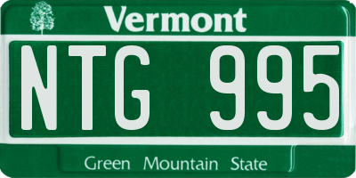 VT license plate NTG995