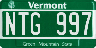 VT license plate NTG997