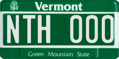 VT license plate NTH000