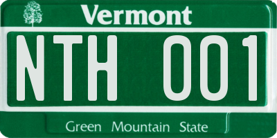 VT license plate NTH001