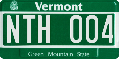 VT license plate NTH004