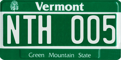 VT license plate NTH005