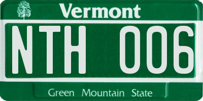 VT license plate NTH006