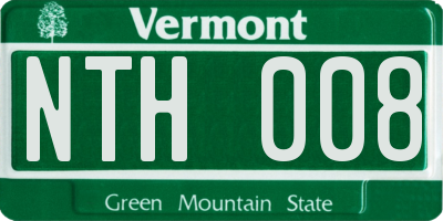 VT license plate NTH008