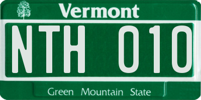 VT license plate NTH010