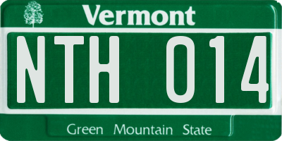 VT license plate NTH014