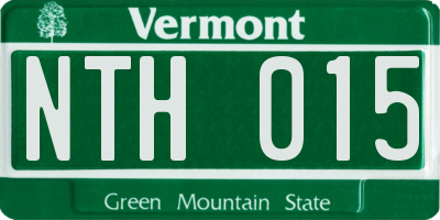 VT license plate NTH015