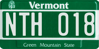 VT license plate NTH018