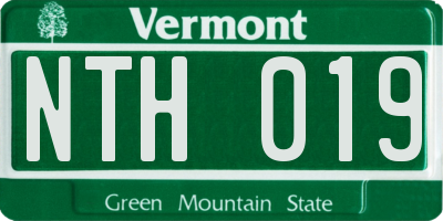 VT license plate NTH019