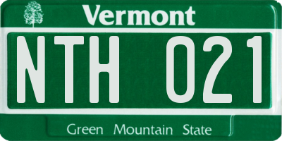 VT license plate NTH021