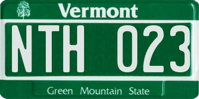 VT license plate NTH023