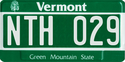 VT license plate NTH029