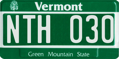 VT license plate NTH030