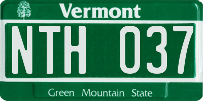 VT license plate NTH037