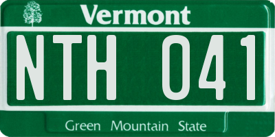 VT license plate NTH041