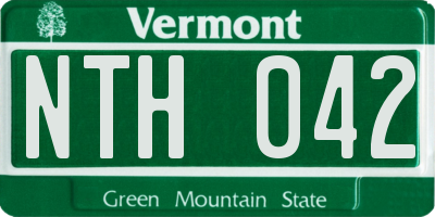 VT license plate NTH042