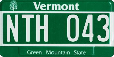 VT license plate NTH043