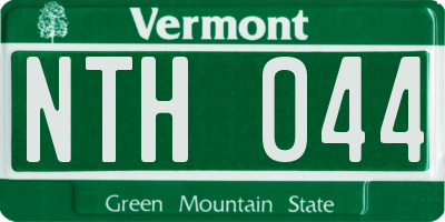VT license plate NTH044