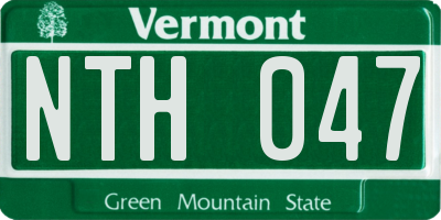 VT license plate NTH047
