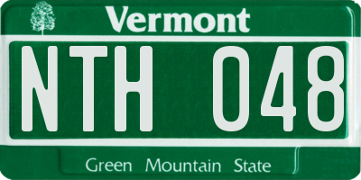 VT license plate NTH048