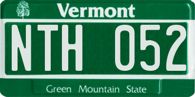 VT license plate NTH052