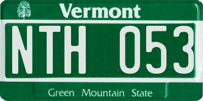 VT license plate NTH053