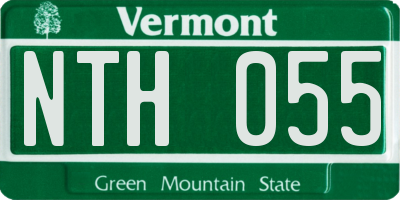 VT license plate NTH055