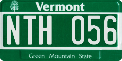 VT license plate NTH056