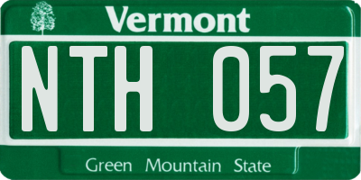 VT license plate NTH057