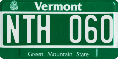 VT license plate NTH060