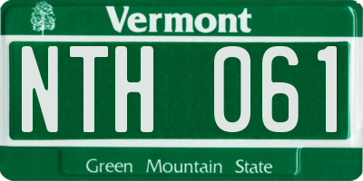 VT license plate NTH061